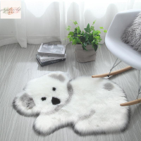 個性仿毛皮長毛可愛地毯 客廳地毯 臥室地毯 沙發地毯 茶幾地毯 熊貓考拉動物形狀地毯地墊