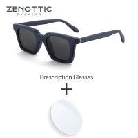 ZENOTTIC (L Size) Square Men Clip Prescription Sunglasses Polarized UV400 Shades Sunscreen Protectio