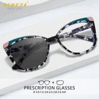 BLMUSA New Design Glasses for Women Versatile Cat Eye Photochromic Glasses Anti Blue Light Reading Prescription Optical Glasses
