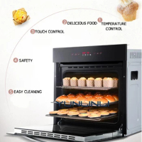 Household Built-in Electric Oven 60L Multifunctional 3 Layers Oven Cake/ Chicken/ Pizza Baker DEP-809EB