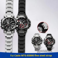 Stainless steel watch strap For Casio G-SHOCK MTG-B3000B/BD MTGB3000 men Quick release watchband Modified Metal Folding buckle