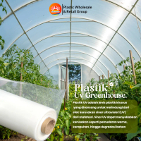 Plastik UV Greenhouse Tebal 200 Mikron 14% Lebar 9 - Lebar 12 Meter Elastis Bahan 100% Polyethilen A