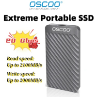 OSCOO Portable External SSD 20Gbps Rate External Hard Drive 2100MB/S High-speed Mini SSD 1TB 2TB Type C SSD for Laptop Computers