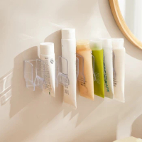 Wall-Mounted Punch-Free Toilet Facial Cleanser Storage Rack Cosmetic Storage Rack Mirror Cabinet Toothpaste Drainage Fixer