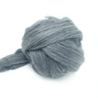 50g Super Fast felting Merino Wool Blended wool in Needle Felt wool felt Mixed color medium grey wet felting