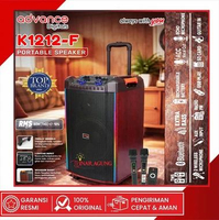 ADVANCE K-1212F SPEAKER 12INCH PORTABLE BLUETOOTH FREE 2 MIC ORIGINAL - COKLAT