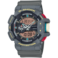 CASIO 卡西歐 G-SHOCK 復古時尚雙顯手錶 母親節 禮物(GA-400PC-8A)