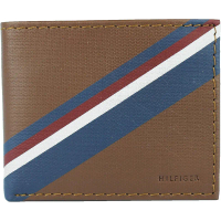 Tommy Hilfiger 男士皮革銀包 (啡藍色)