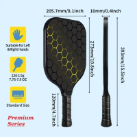 Set Raket Pickleball Graphite Carbon Fiber Premium Series - 2 Raket, 4 Bola, & Tas Portabel - Cocok 