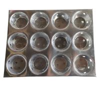 Cetakan Kue Soes Maker Loyang Aluminium Tebal 0,6 Mm Motif Polos dan Berlubang Isi 9 dan 12 - Kitche