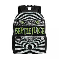 Horror Movie Beetlejuice Laptop Backpack Men Women Casual Bookbag for College School Students Tim Burton Style Bag
