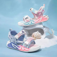 2024 New Fashion Kids Sport Sandals Boys Girls Hook&amp;Loop Beach Sneaker Shoes Student Beach Sandals for Girls