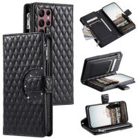 S20 FE Note20 5G Crossbody Luxury Case For Samsung Galaxy S20 Ultra Note 10 S10 S9 S8 Plus S7 S10E Zipper Wallet Leather Funda