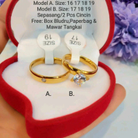 Cincin Couple Titanium gold cincin nikah simple
