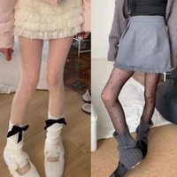 波點絲襪防勾絲連褲襪超薄0d高透jk白絲襪子女秋冬季打底褲襪黑絲白色愛心+黑色愛心 (超薄0d)均碼