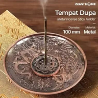TaffHOME Tempat Dupa Stick Incense Holder - Estetik Spiritual, Aman dari Kebakaran IH MerahGold+Zodi