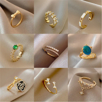 Nhẫn ngọc trai mở dành cho nữ, phong cách Ins, sang trọng, thiết kế độc đáo.Được ưa chuộng ở Châu Âu