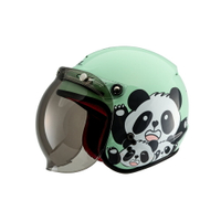 【SOL Helmets】SO-9K兒童開放式安全帽 (胖達_綠/白) ｜ SOL安全帽官方商城