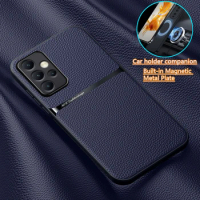 For Samsung GalaxyA52 5G Case Leather Magnetic Car Holder Phone Case For SamsungA52 A52 A 52 5G Silicone Shockproof Back Cover