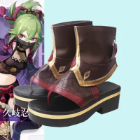 Genshin Impact Kuki Shinobu Cosplay Shoes Boots Halloween Cosplay Costume Accessory
