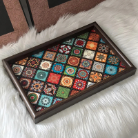 Bohemian Mosaic Decorative Tray, Home Desktop Storage Home Decoration