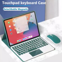 Trackpad Keyboard Case for Lenovo Tab P12 12.7 2023 for Xiaoxin Pad Pro 12.7 2023 Magnetic Keyboard with PU Leather Case Mouse