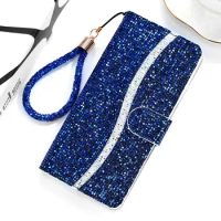 Bling Sequin Leather Coque for Samsung A04S A13 A32 4G Flip Case Samsung Galaxy M13 M12 A 32 22 13 M 12 A22S A14 5G Book Cover