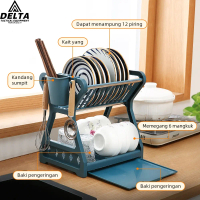 DELTA__Rak Piring Wastafel Plastik Mini Rak Piring Alat2 Dapur Dapur Baskom Rak Alat Dapur Estetik B