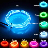 1/2/3/4/5M LED EL Wire Light Strip Battery Neon Glowing String Lights DIY Rope Tube Halloween Blacklight Multicolor Party Decor