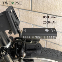 TWTOPSE Bike LED Head Light 850 Lumen Rechargeable For Brompton 3SIXTY Folding Bicycle Front Light Set With Holder 2500MAH USB