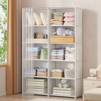 Mattress Topper Shelf Folding Plastic Cabinet Wardrobe for Bedroom Living Room Drawer Open Closets Dresser Storage Locker Closet