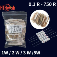 150/300pcs 1W 2W 3W 5W 30 Values Carbon Film Resistor Assorted Pack Kit 5% Resistencias 0.1R~750R Resistance Electronic Diy Kit