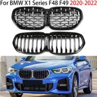 12 Kinds of ABS Racing Sport Car Front Bumper Kidney Bumper Grills Grille for BMW X1 Series F48 F49 2020 2021 2022 Car Styling