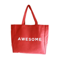 กระเป๋าผ้าอเนกประสงค์โลโก้ขาว รุ่น TD712081521RD ขนาด 37 x 32 x 10 ซม. สีแดง