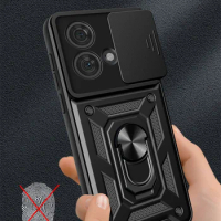 For Motorola Edge 40 Neo Case Slide Camera Lens Protect Armor Shockproof Coque For Moto Edge 40 Neo Magnet Car Holder Ring Cover