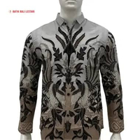 Batik Bali Lestari Kemeja Pria Slimfit Katun Abu (ABLS) L