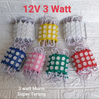 10 pcs Lampu LED Modul 12V 3watt Mata Besar Super Terang (isi 10 pcs)