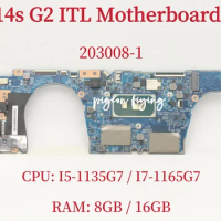 203008-1 For Lenovo ThinkBook 14s G2 ITL Laptop Motherboard CPU: I5-1135G7 I7-1165G7 RAM: 8GB / 16GB 100% Tested Fully Work
