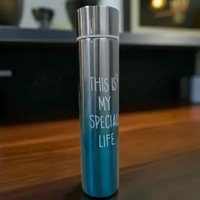 Botol Air Minum Mini Termos Panas Dingin 200ml Stainless Steel Blue Metalic