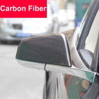Carbon Fiber Car Door Rear View Mirror Cover Sticker Car-Styling Decoration For TESLA MODEL 3 S X Auto Accessories