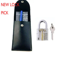 Locksmith Practice Set One Long Handle with 12pcs Lock Tools,2022 New Lock pick Set with Transparent Lock