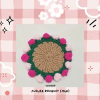 Buket Bunga Mini Rajut 2 in 1 / Tatakan Gelas Unik - Amigurumi Handmade by cliviaid Warna Sesuai Fot