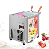 cheap mini electronic squared mobile pan plate street food solid frozen fried fruit ice cream roll machine with freezer