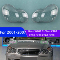 For 2001-2007 Benz W203 C-Class C180 C200 C230 C260 C280 Headlight Cover Transparent Headlamp Shell Lampshade Plexiglass Lens