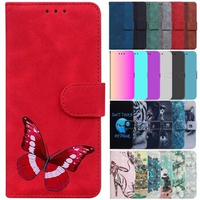 For Xiaomi Redmi 12 Case Solid Color Printed Leather Flip Phone Case for Xiomi Redmi 12 Cover Redmi12C 12 C 13C Card Slots Funda