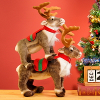 圣誕麋鹿毛絨玩具馴鹿公仔小鹿布娃娃玩偶圣誕節禮物圣誕老人抱枕