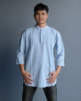 OSG - Baju Kurta Twill Washing Pria Premium | Kemeja Koko Dewasa (Baby blue)
