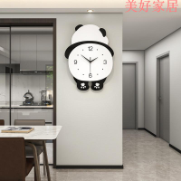 免運 掛鐘 創意熊貓鐘表家用裝飾時鐘掛墻現代簡約客廳掛鐘廠家