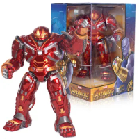 20cm Avengers Luminous Anti-Hulk Armor Metal Action Figure Collectible Model Toy Doll Children Gifts