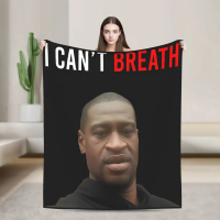 KK Home George Floyd “I Can’t Breathe” Blankets — Plush Throw for Living Room, Flannel Bedspread/Bed
